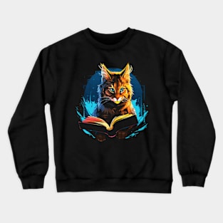 American Bobcat Reads Book Crewneck Sweatshirt